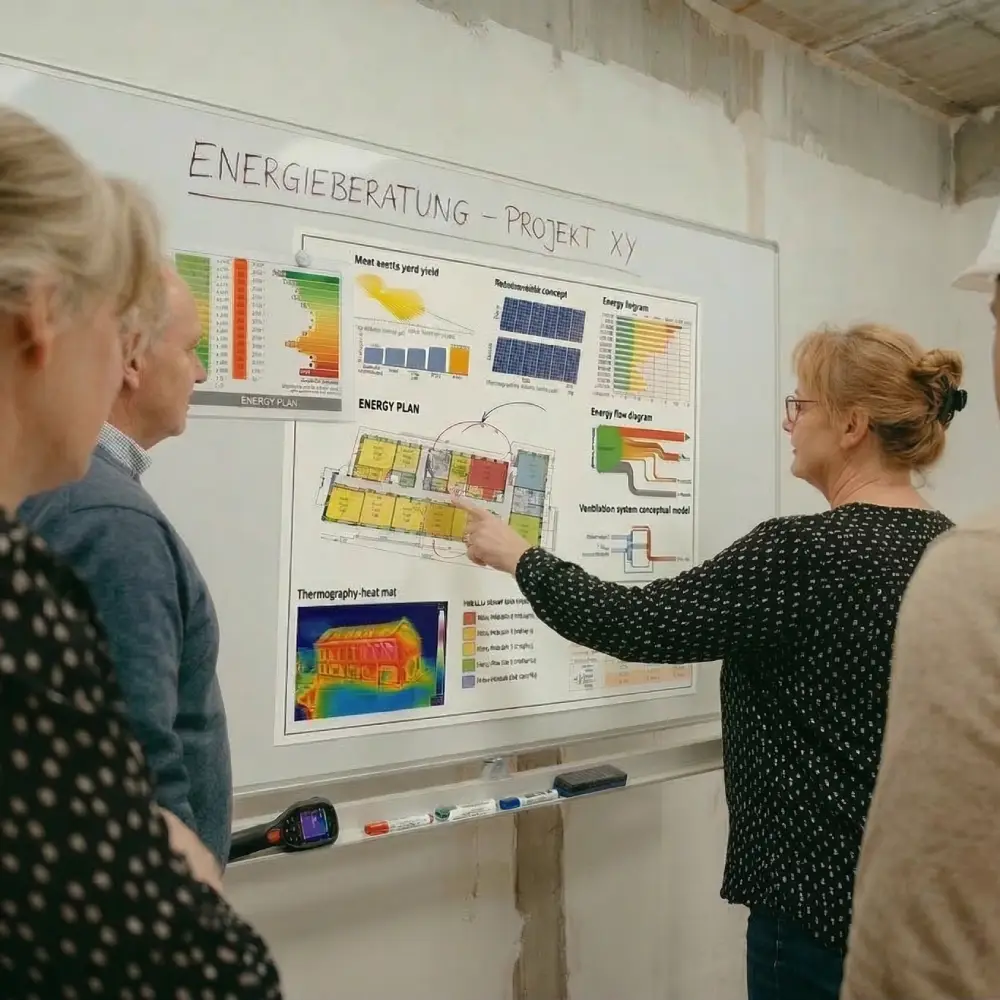 TGA Gutachter an Whiteboard